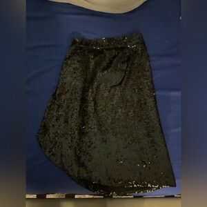 NWT Zara Black Sequin Wrap Skirt Size Medium